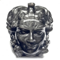 Tête de Médusa en Obsidienne Argentée