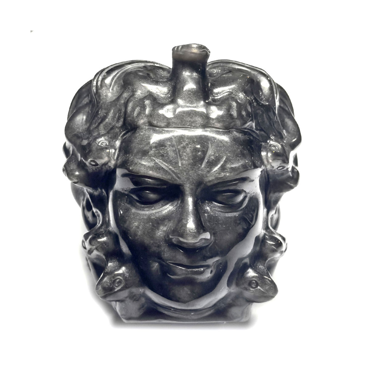 Tête de Médusa en Obsidienne Argentée