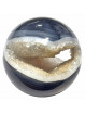 Sphère en Onyx ou Agate Noire Cristallisée - 227 grammes