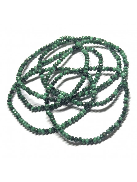 Bracelet en Malachite - Boules Facettées