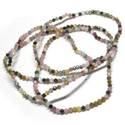 Bracelet en Tourmaline Multicolore - Boules Facettées