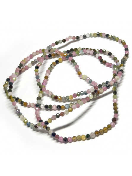 Bracelet en Tourmaline Multicolore - Boules Facettées