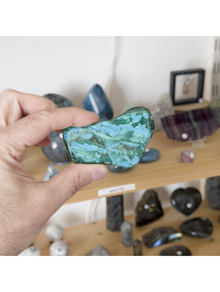 Forme libre en Malachite Chrysocolle - 125 Grammes