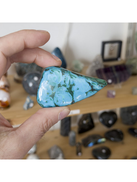 Forme libre en Malachite Chrysocolle - 74 Grammes