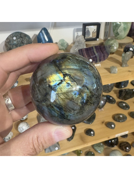 Sphère en Labradorite EXTRA de 63 mm de Diamètre
