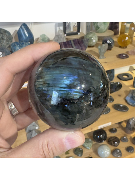 Sphère en Labradorite EXTRA de 68 mm de Diamètre