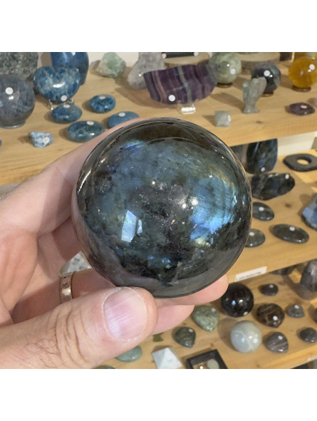 Sphère en Labradorite EXTRA de 68 mm de Diamètre