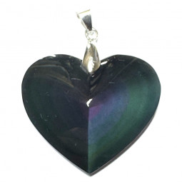 Pendentif Coeur en Obsidienne Oeil Céleste - 35mm