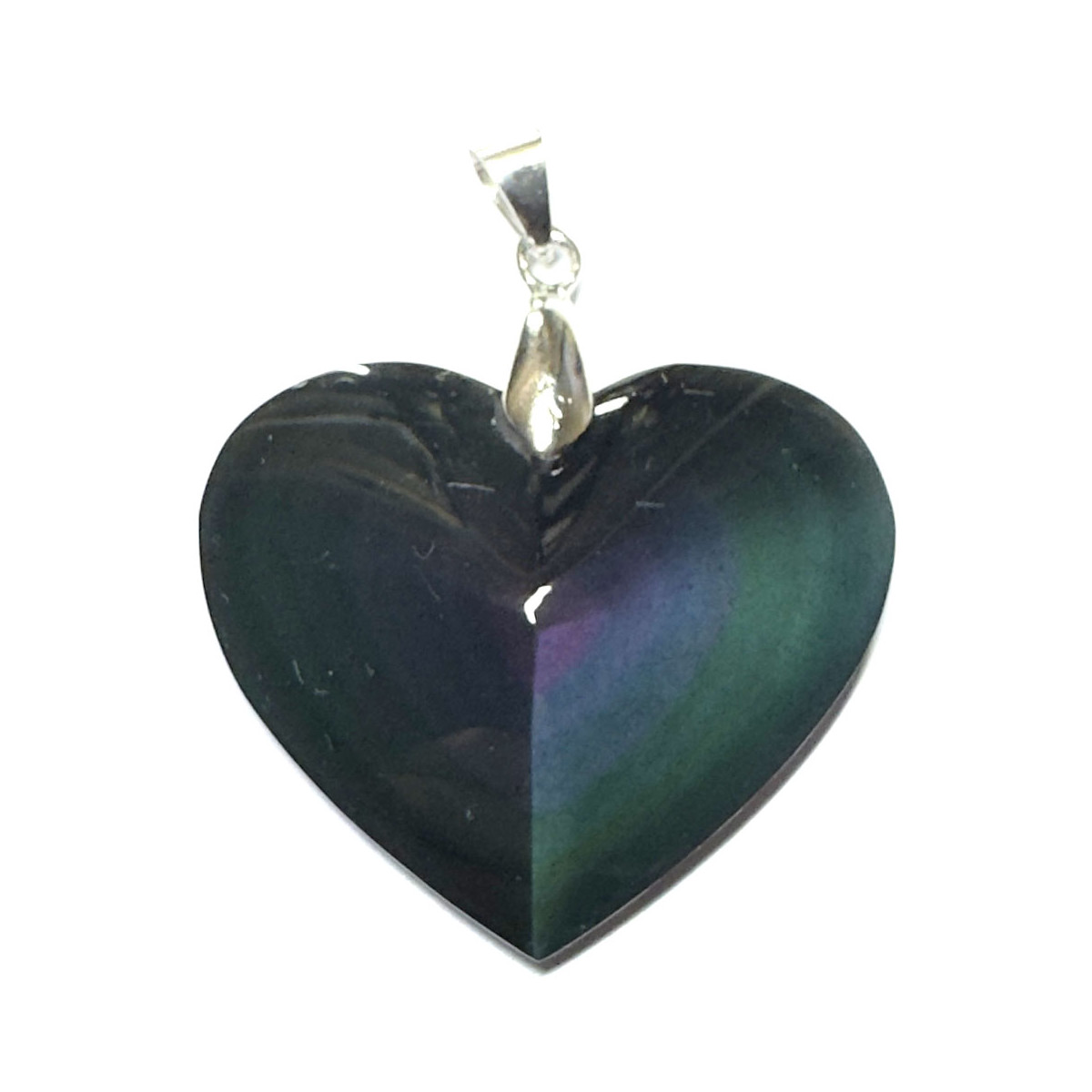 Pendentif Coeur en Obsidienne Oeil Céleste - 35mm