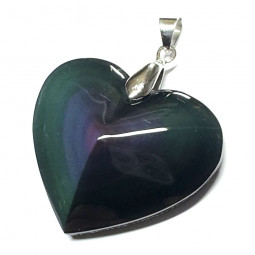 Pendentif Coeur en Obsidienne Oeil Céleste - 35mm