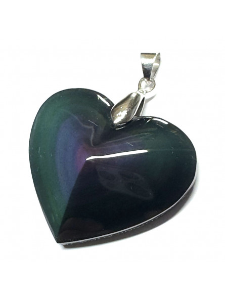 Pendentif Coeur en Obsidienne Oeil Céleste - 35mm