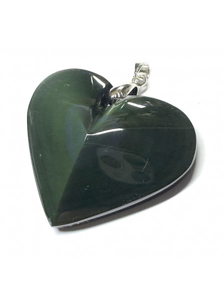 Pendentif Coeur en Obsidienne Oeil Céleste - 38mm