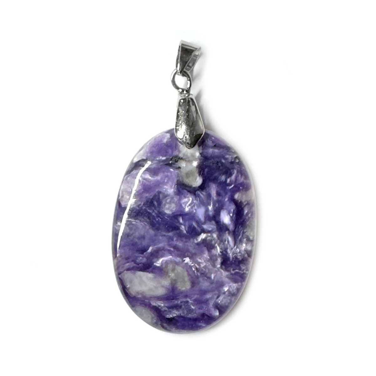 Pendentif Cabochon Ovale en Charoïte