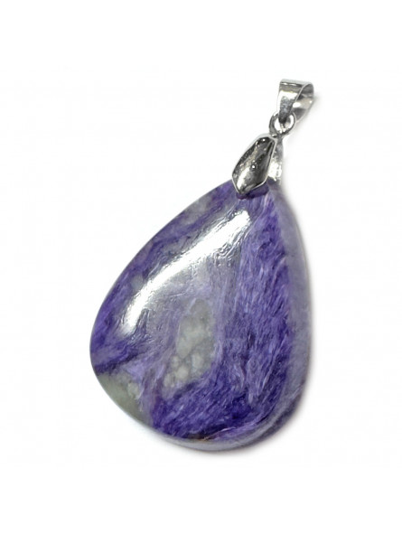 Pendentif Cabochon Goutte en Charoïte