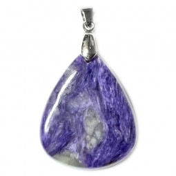 Pendentif Cabochon Goutte en Charoïte