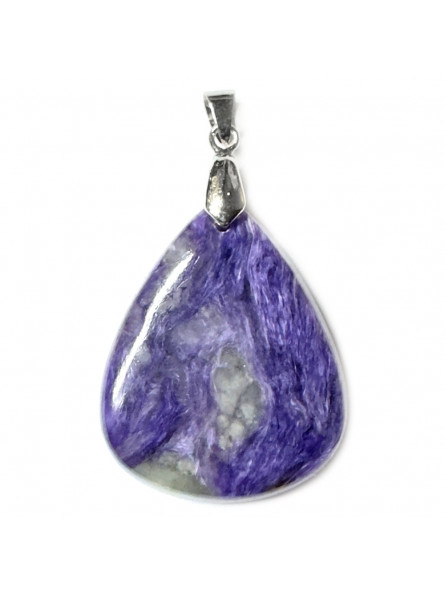 Pendentif Cabochon Goutte en Charoïte