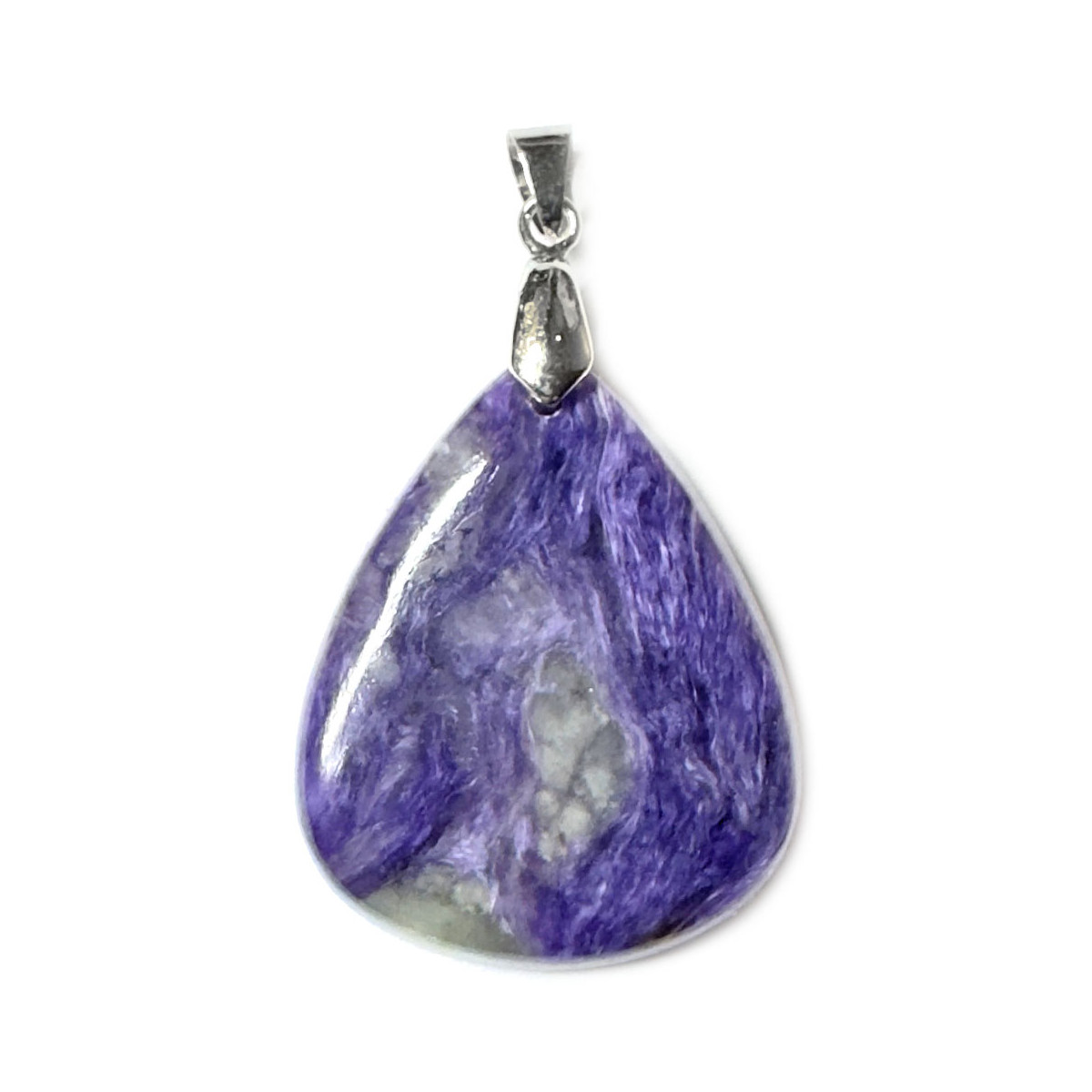 Pendentif Cabochon Goutte en Charoïte
