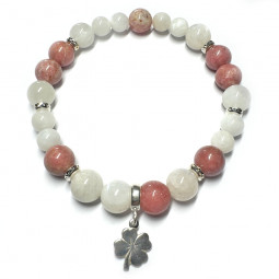 Bracelet  Boules en Pierre de Lune & Thulite
