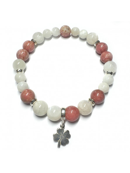 Bracelet  Boules en Pierre de Lune & Thulite