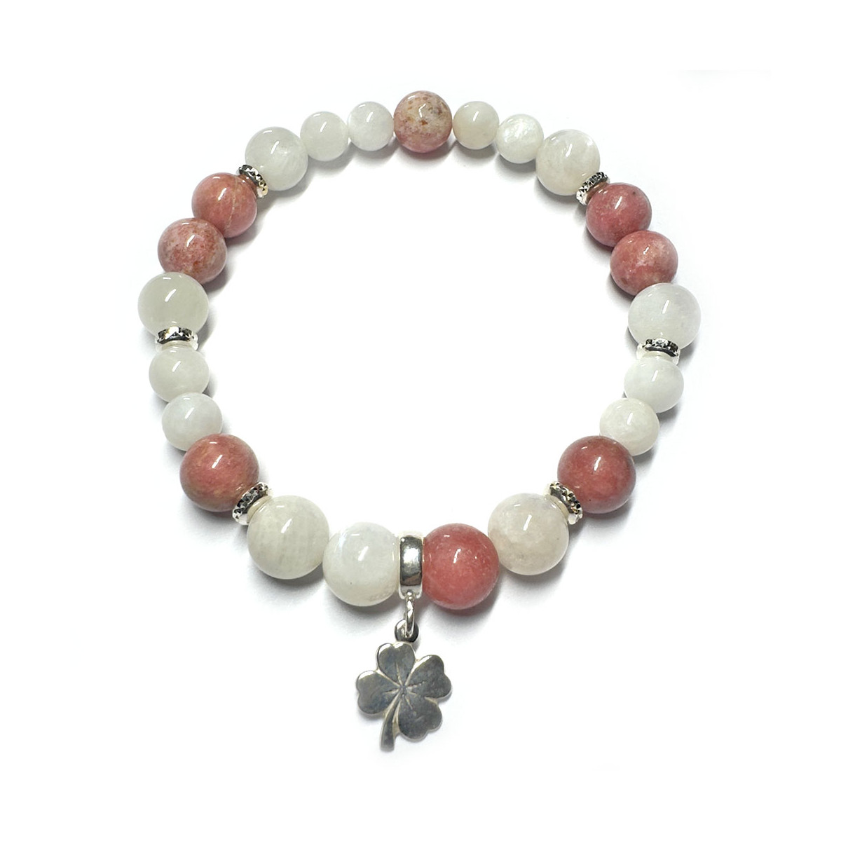 Bracelet  Boules en Pierre de Lune & Thulite