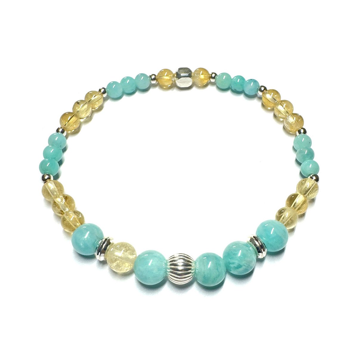 Bracelet Boules Création en Amazonite & Citrine