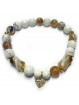 Bracelet Boules en Howlite & Agate Botswana