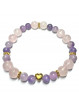 Bracelet Boules en Lépidolite & Quartz Rose