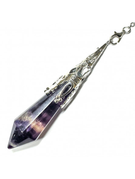 Pendule Vortex en Fluorite Violette