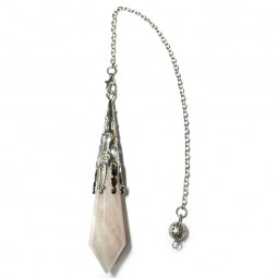 Pendule Vortex en Quartz Rose