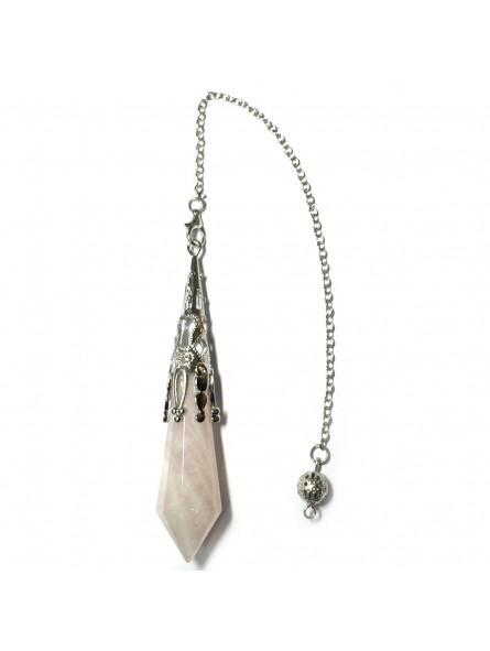 Pendule Vortex en Quartz Rose