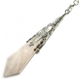 Pendule Vortex en Quartz Rose