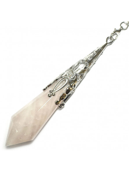 Pendule Vortex en Quartz Rose