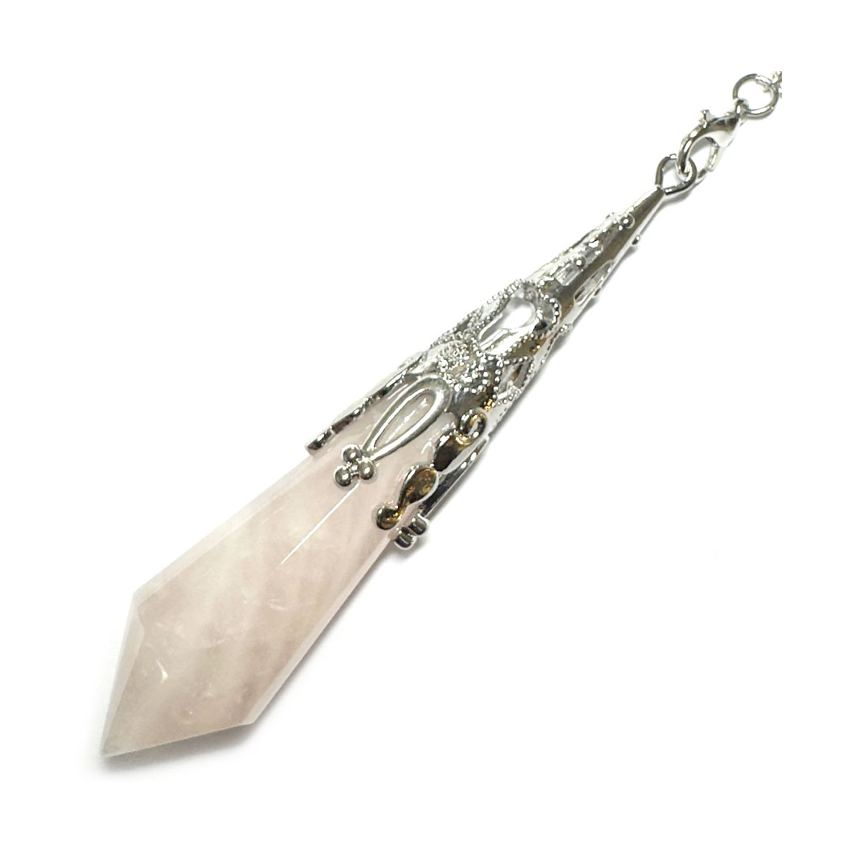 Pendule Vortex en Quartz Rose