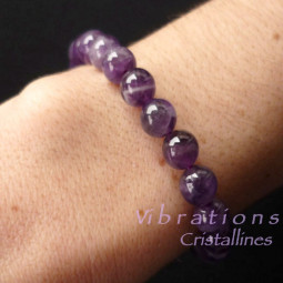 Bracelet Boules en Améthyste Vibrations Cristallines