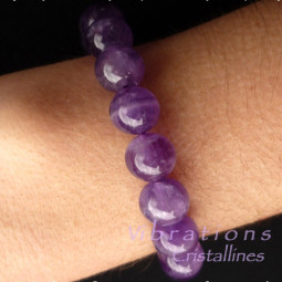 Bracelet Boules en Améthyste Vibrations Cristallines