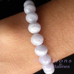 Bracelet Boules en Calcédoine