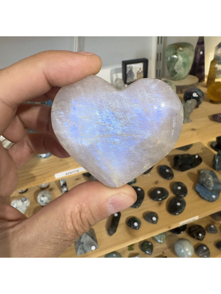 Coeur en Pierre de Lune - 100 grammes