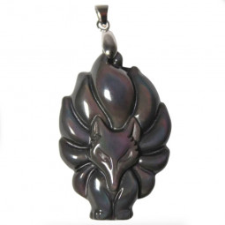 Pendentif en Obsidienne Oeil Céleste - Renard 9 Queues