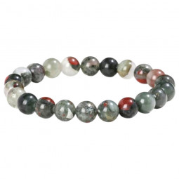Bracelet Boules en Jaspe Héliotrope