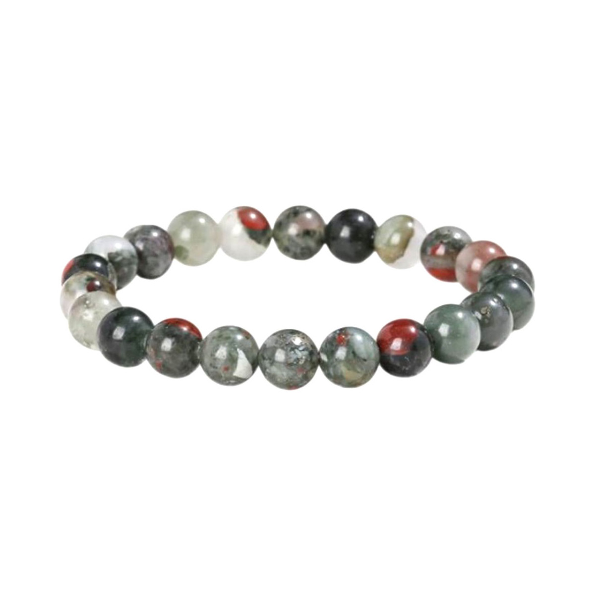 Bracelet Boules en Jaspe Héliotrope