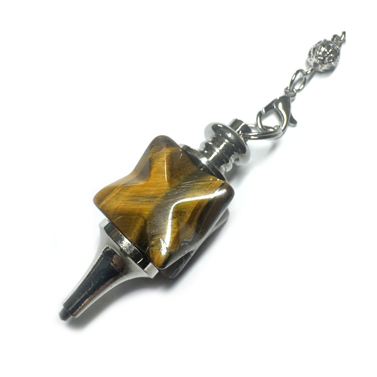 Pendule Merkaba en Oeil de Tigre