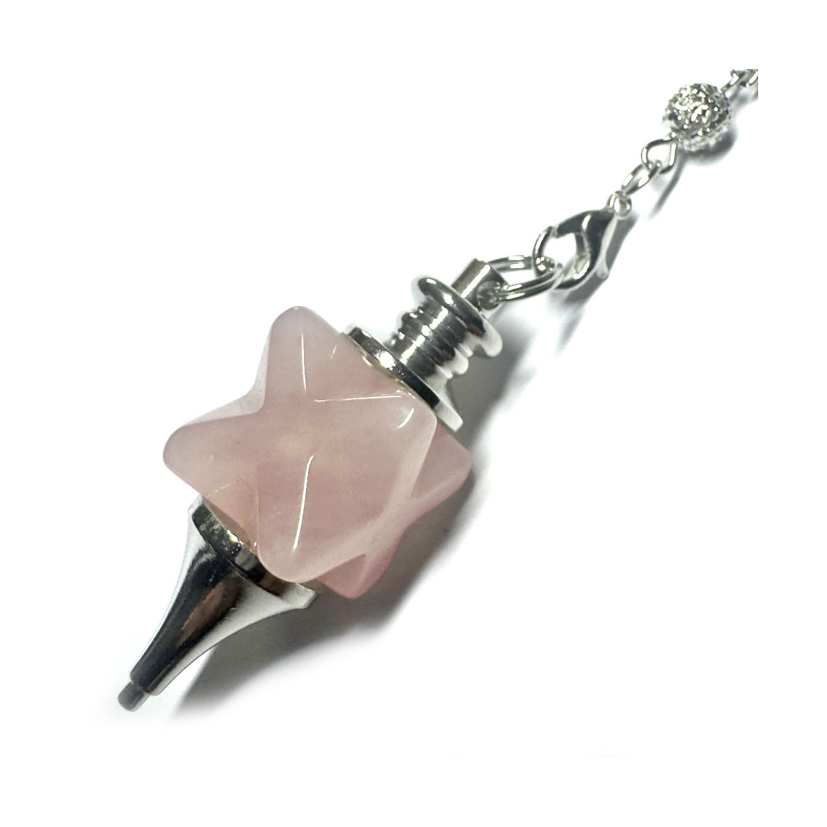 Pendule Merkaba en Quartz Rose