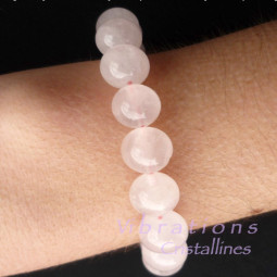 Bracelet Boules en Quartz Rose