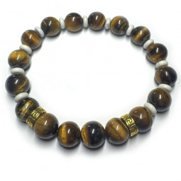 Bracelet Création en Œil de Tigre & Howlite