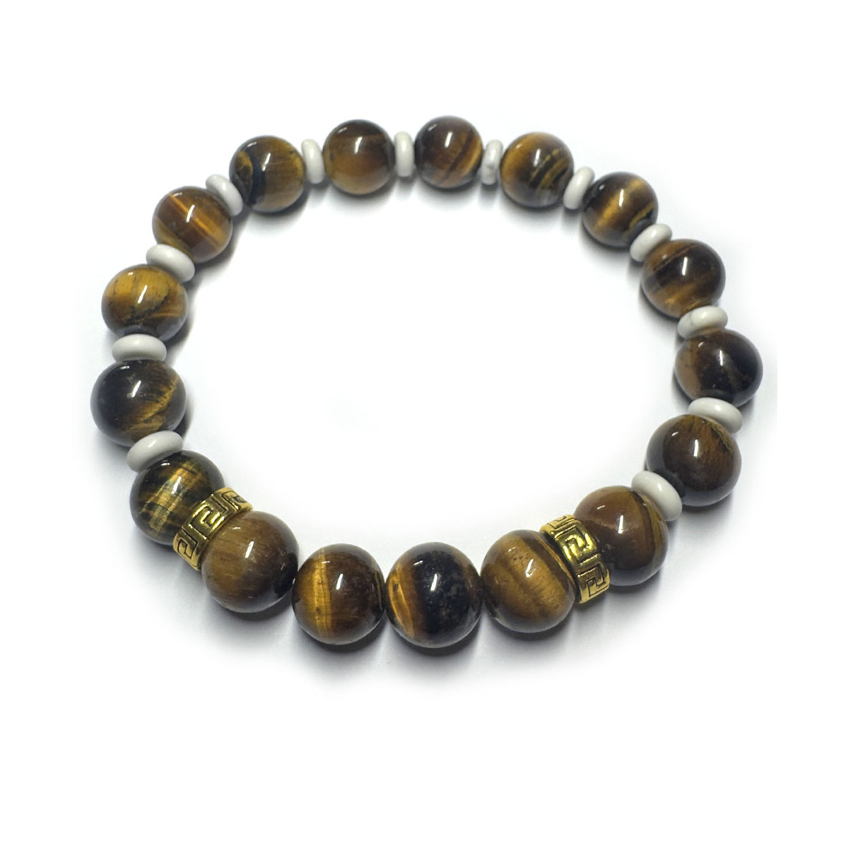 Bracelet Création en Œil de Tigre & Howlite