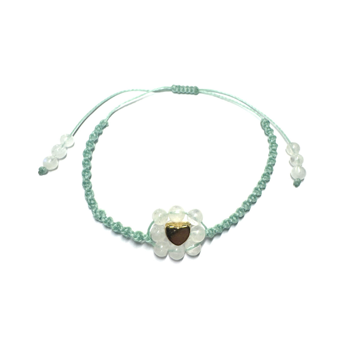Bracelet Boules Macramé en Pierre de Lune
