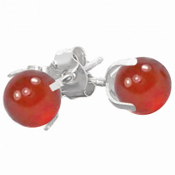 Boucles d'Oreilles en Cornaline & Argent