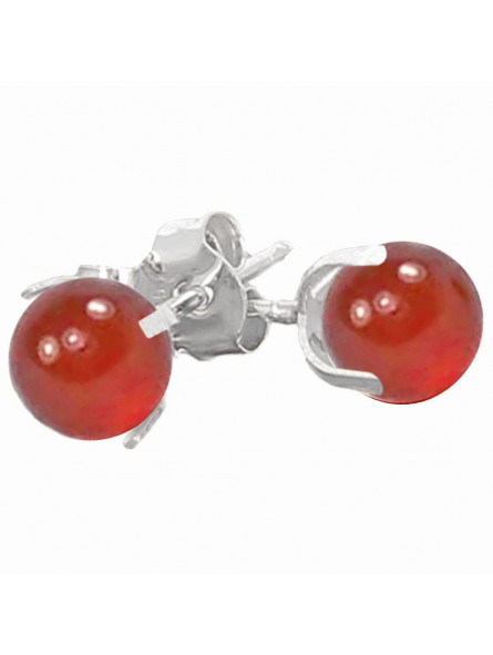 Boucles d'Oreilles en Cornaline & Argent
