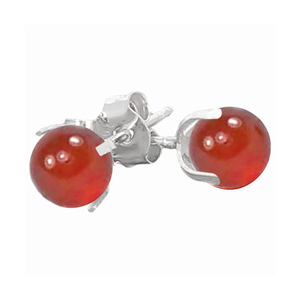 Boucles d'Oreilles en Cornaline & Argent