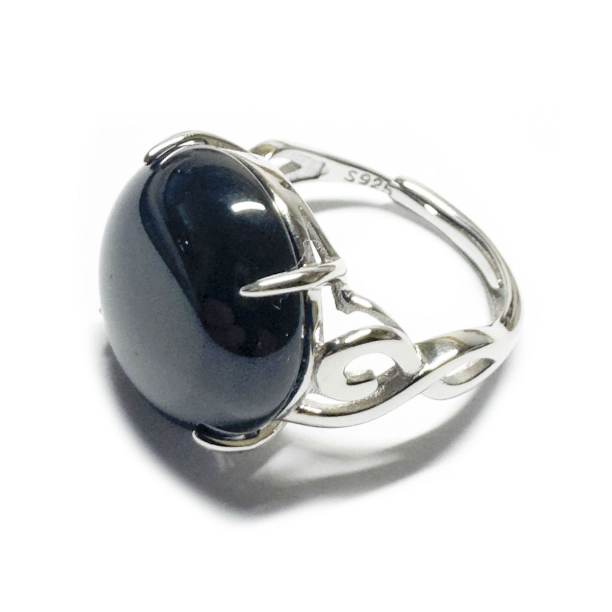 Bague Obsidienne Oeil Céleste en Argent 925